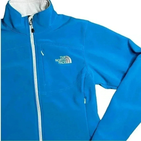 The North Face Blue Fleece Lined Coat Jacket Zip Up Size Small - Picture 2 of 7